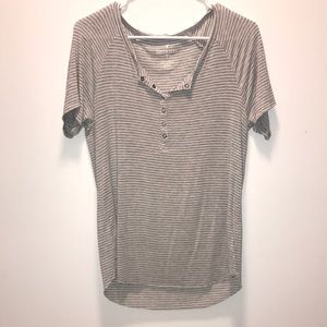 American Eagle Striped Short Sleeve Shirt